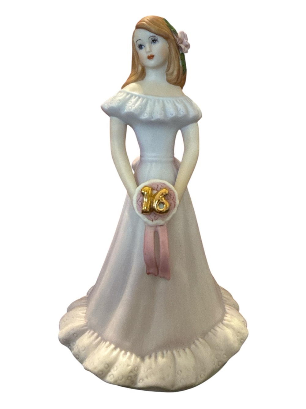 Enesco Porcelain Sweet Sixteen Growing Up Birthday Girls Figurine in purple
